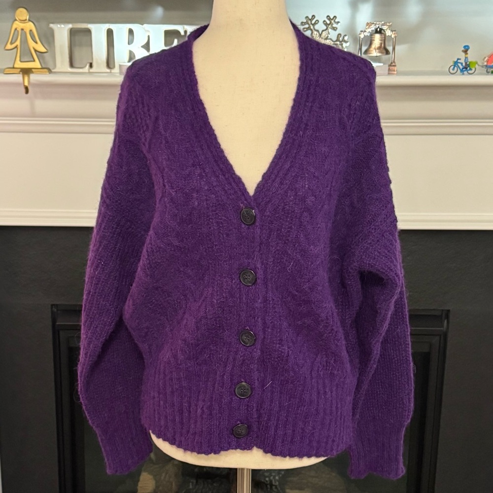 Galeries Lafayette Purple Alpaca Wool Blend Sweater | Made in Italy | Size M